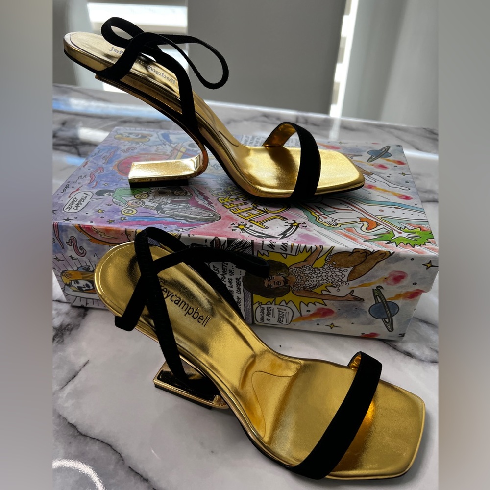 SOLD OUT - Jeffrey Campbell Geometric sandal. Worn once. Size 9